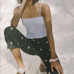 UO Smocked Ruffle Cropped Top